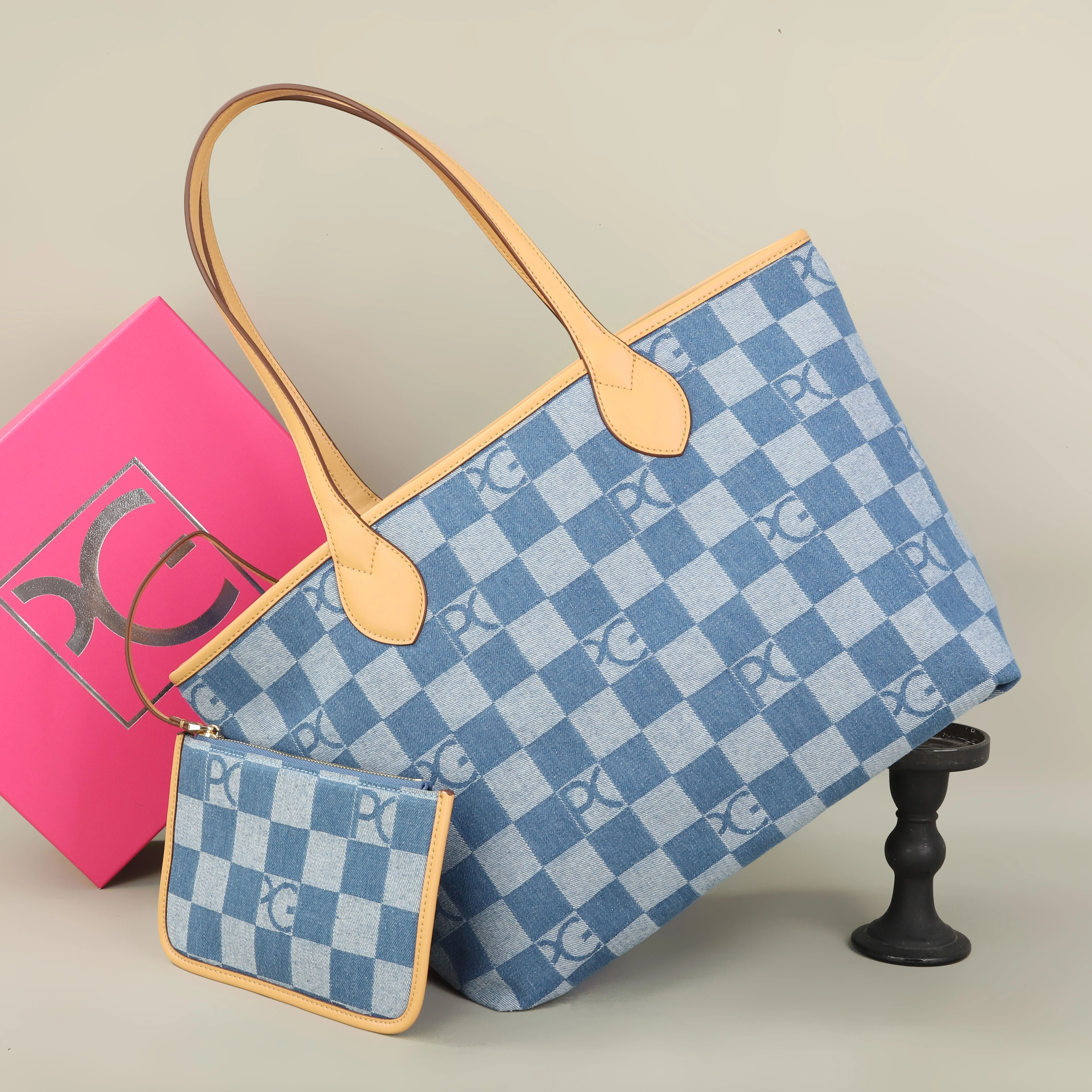 PG Damen-Tragetasche, Schlichte Doppelseitige Mutter-Kind-Tasche mit Großer Kapazität, Lässige Handtasche, Einkaufstasche – Detail 18