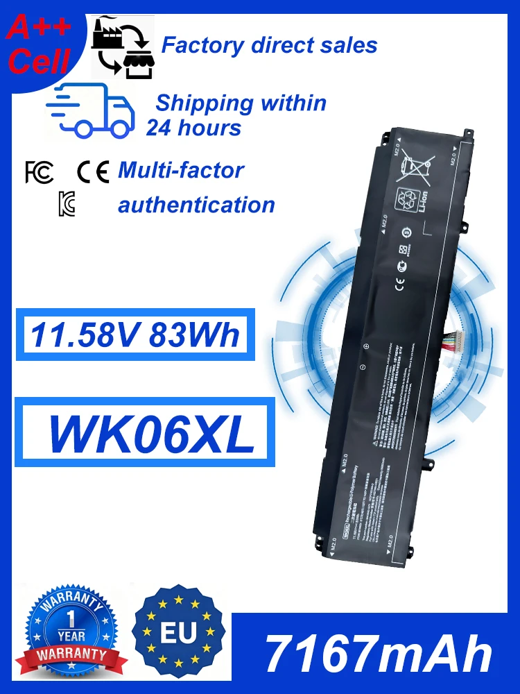 Neuer 11,58 V WK06XL M41711-005 Laptop-Akku für HP Omen 16-b0xxx 16-b0000TX 16-B0047TX 16-C0xxx Omen 7 Plus 17-ck0xxx 17T-CK100