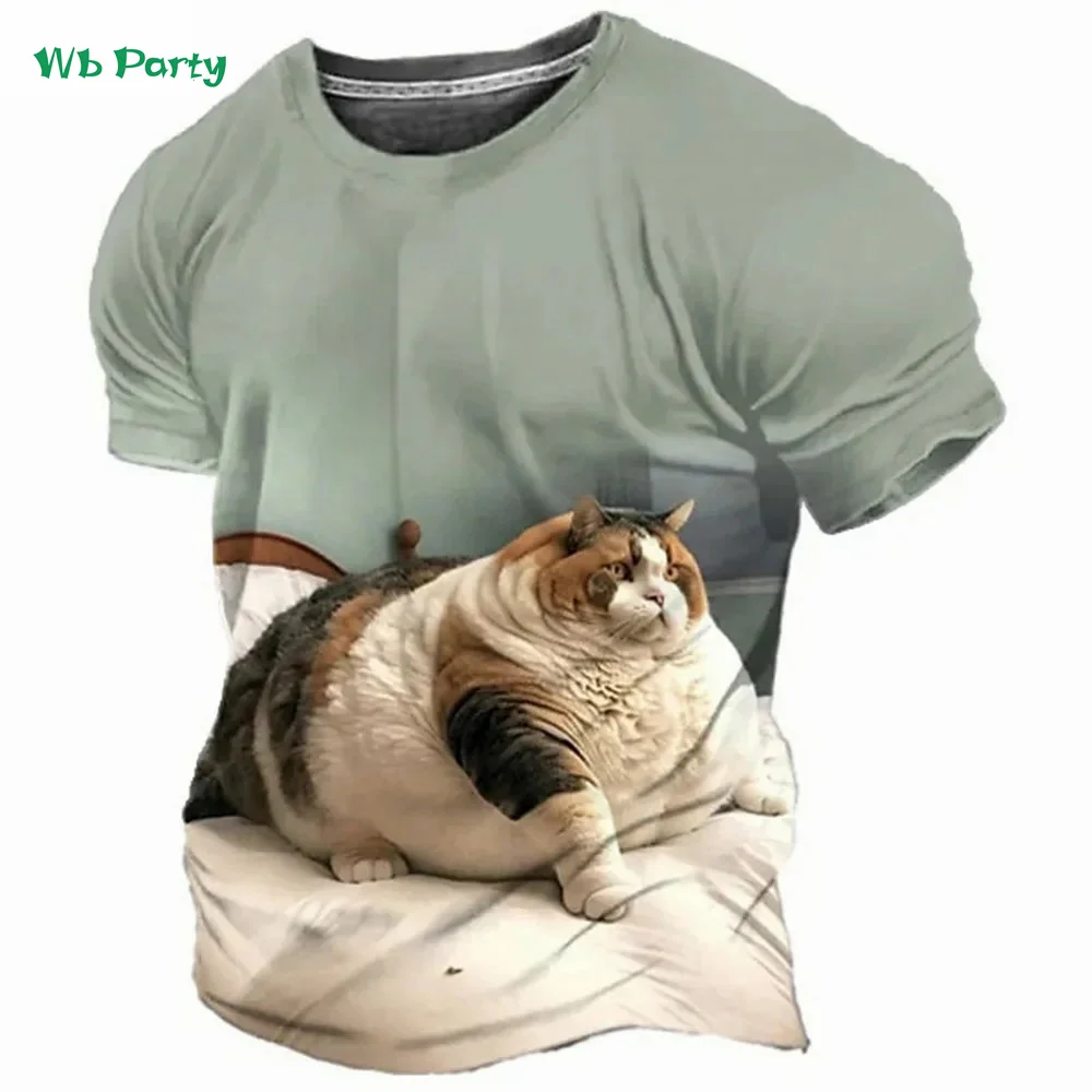 3D Chubby Animal Pattern Men's T-Shirt Fun O Neck Short Sleeve T-Shirt Oversized Casual Tops Summer Street Casual Men's Clothing