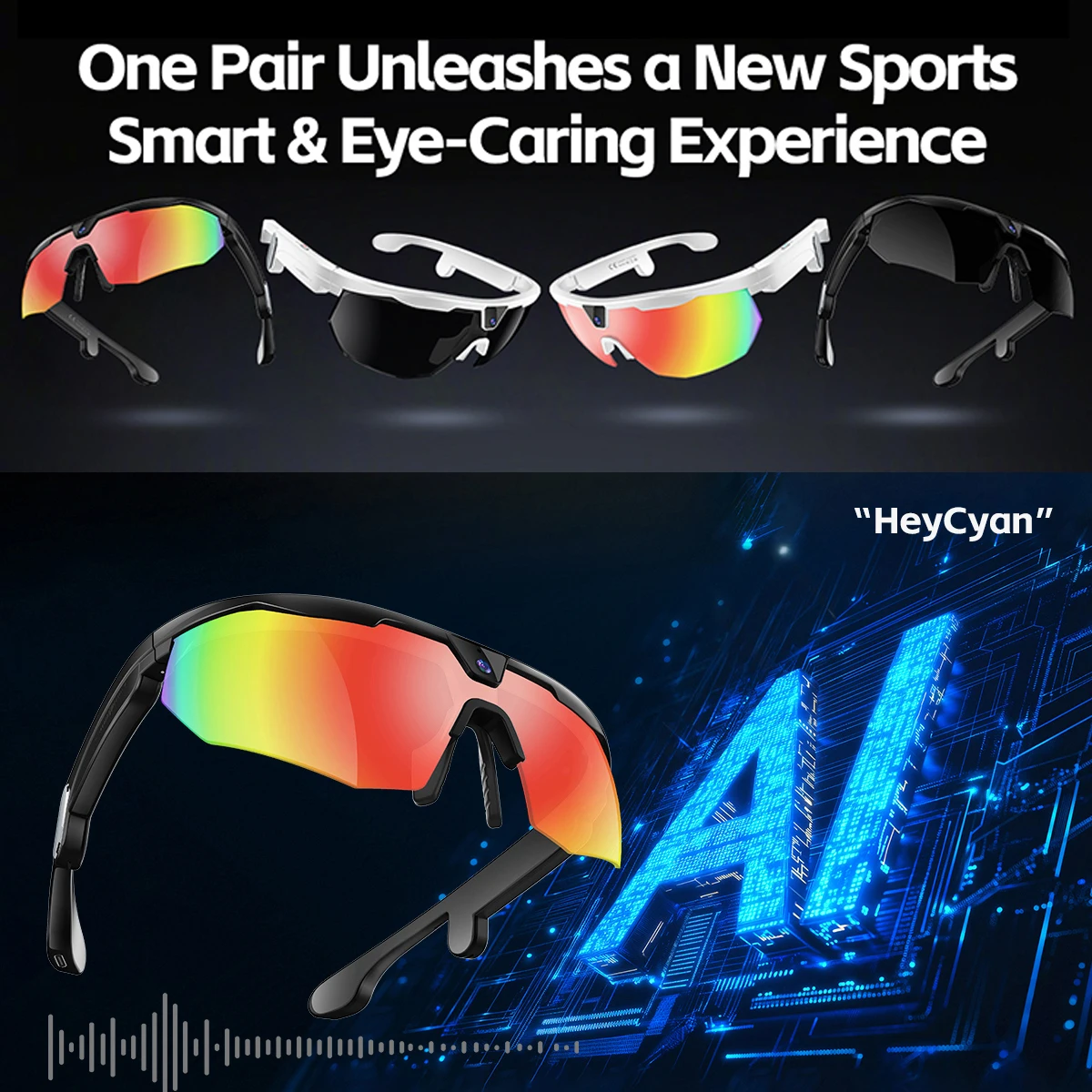 

New Outdoor Cycling AI Smart Glasses Men Women Anti-Shake 32MP HD Camera MTB Driving AI Sports Shooting Glasses Smart Goggles