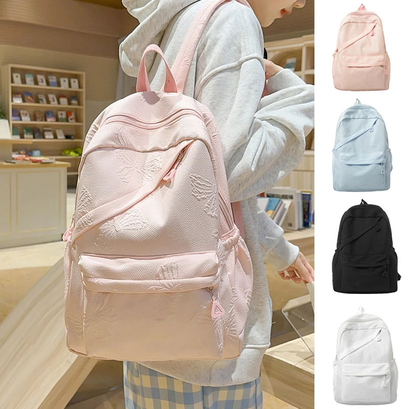 

Minimally Designed Multi-Pocket Backpack, New Fresh and Sweet Casual Backpack, Korean Version Backpack, Computer Backpack