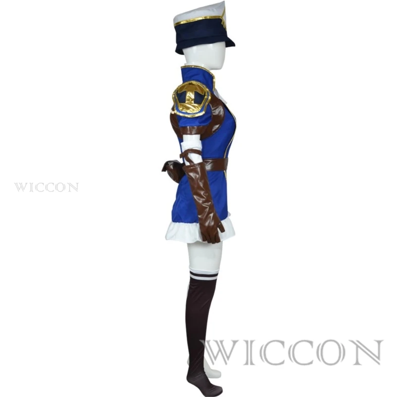 Caitlyn Kiramman Cosplay Anime Arcane: Game Caitlyn The Sheriff Of Piltover Cosplay Kostum Anime Pakaian Halloween Carni Disfraz