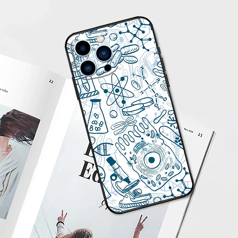 غطاء هاتف مع صيغ فيزياء علوم الرياضيات ، حافظة رمز لهاتف آيفون 14 و 13 و 12 و 11 و 15 و 16 برو ماكس بلس ، إكس إس ماكس ، إكس ، إكس آر ، 7 ، 8 بلس ، 12 ميني