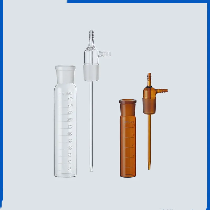 Lab Amber Glass Gas Sampling Tube Absorber Bottle Impinger 10 25 50 75 100 125 250ml