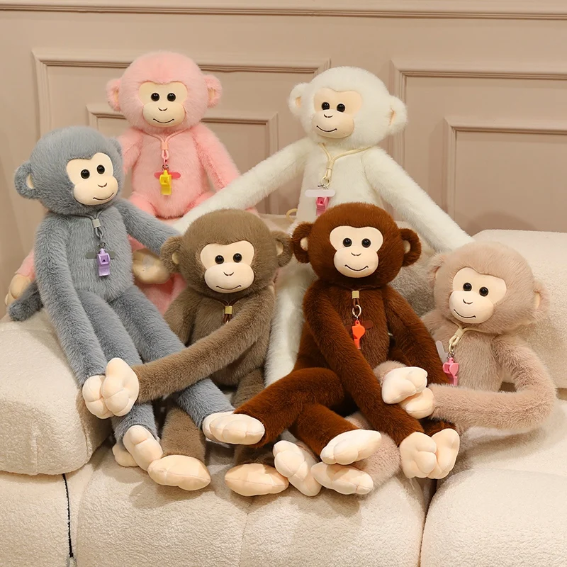 80-140cm Kawaii Long Arms Monkey Plush Doll Pillow Giant Gibbon Gorilla Stuffed Animal Toy Home Decor Sleep Gift For Girlfriend