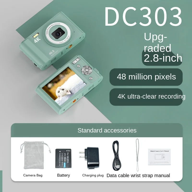 

48MP Digital Camera 2.7K 2.8 Inch IPS Screen 16X Zoom Face Detection Vlogging Camera for Photography Beginners Mini Camera