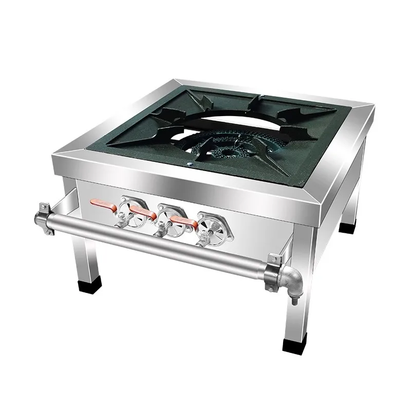 Commercial Low-Profile Gas Stove for Braised Pork - Single/Double/Three-Ring Burner