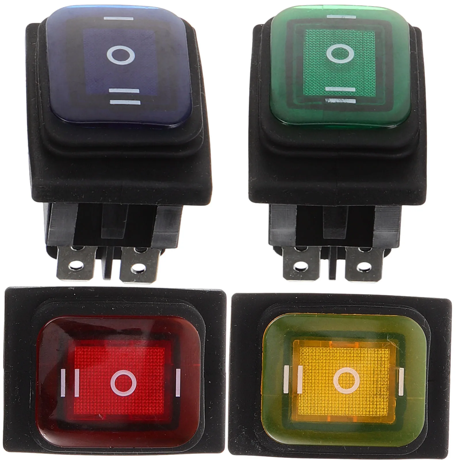 

4pcs Car Boat Rocker Boat Rocker Switch 6 Pin 12V Dc On Off On Round Car Marine Toggle Led Blue Red Green Yellow