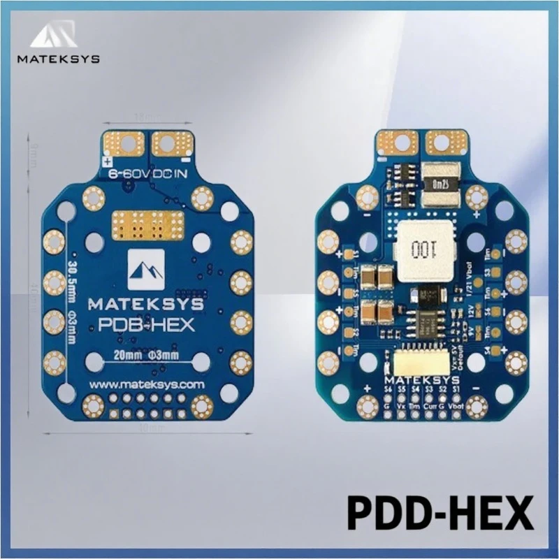 

Аксессуары для гоночных дронов FPV MATEK PDB-HEX 2-12S 5A 5 В/9 В/12 В Плата распределения питания BEC Выход PDB Высокая точность