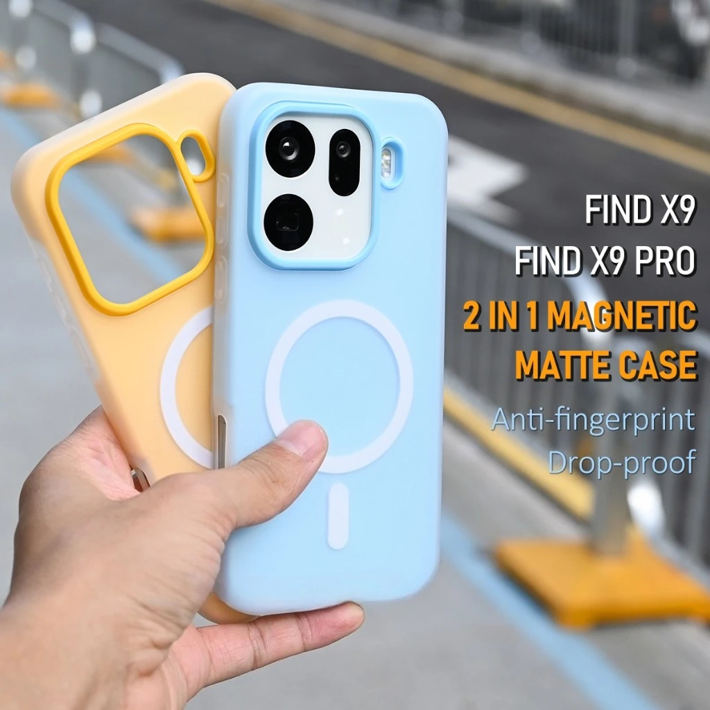 Case For OPPO Find X9 Pro Luxury Magnetic 2-in-1 Frosted Skin-Friendly Liquid Silicone Cover For Oppo Find X 9 Pro Bumper Funda