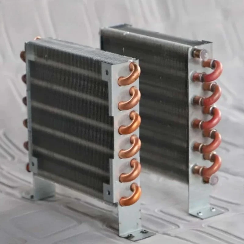 

Для миниатюрного конденсационного радиатора, медная трубка, алюминиевый ребристый теплообменник, ребристый воздушный испаритель, аксессуары для мини-конденсатора