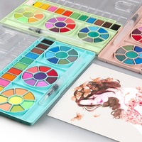 New Macaron 36-color Solid Watercolor Pigment Set Children's Paintbrush Portable Palette Supplies Art Student Watercolor Paint