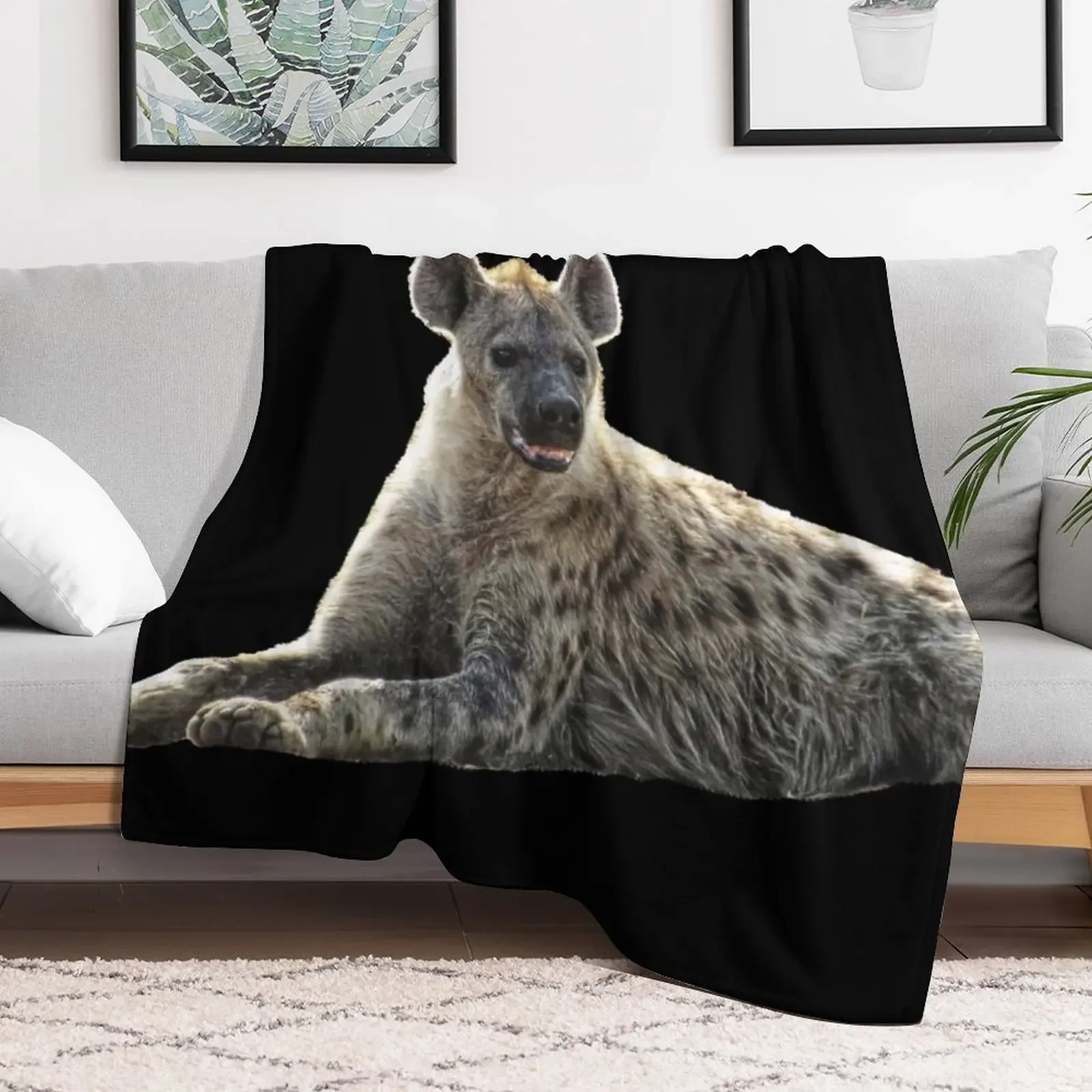 Hyena in Kenya / Africa Throw Blanket Moving Cute Luxury Designer Blankets