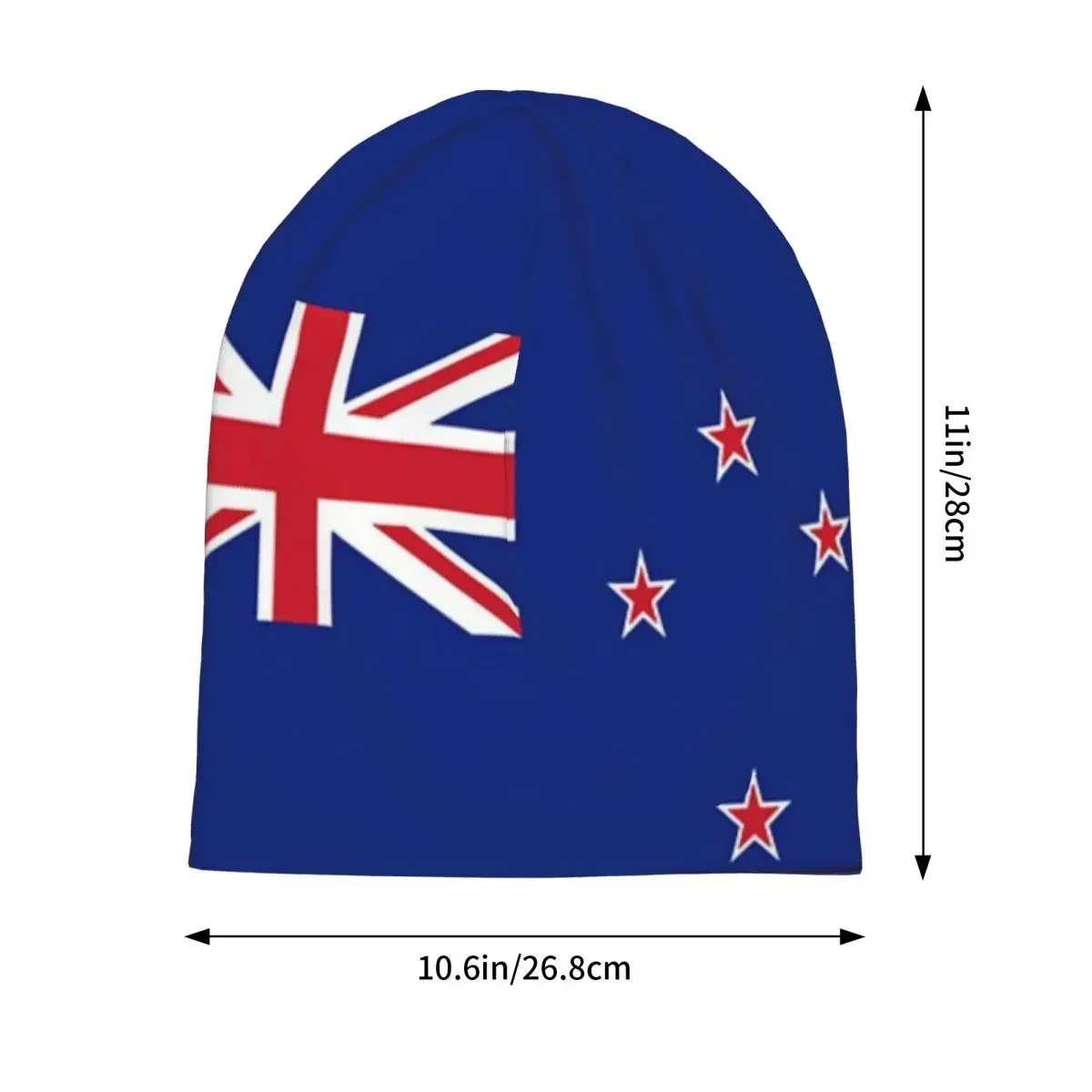 New Zealand Flag Wellington Warm Knitted Cap Hip Hop Bonnet Hat Autumn Winter Outdoor Beanies Hats for Men Women Adult