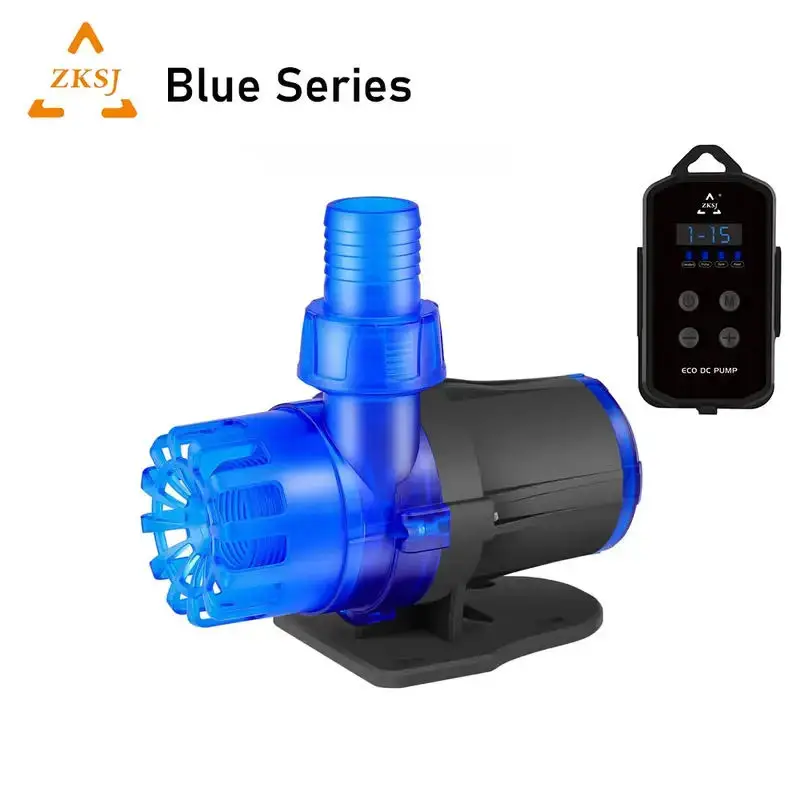 

ZKSJ Aquarium Water Pump DC Inverter Blue Series Super Quiet Adjustable Speed Low Voltage Pump Saltwater Freshwater Fish Tank