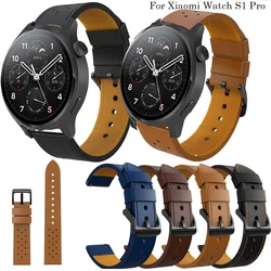 Luxurious Leather 22MM Watchband For Xiaomi Watch S1 Pro / Active Smart Wristband Bracelet For Xiaomi Mi watch color 2 Strap new