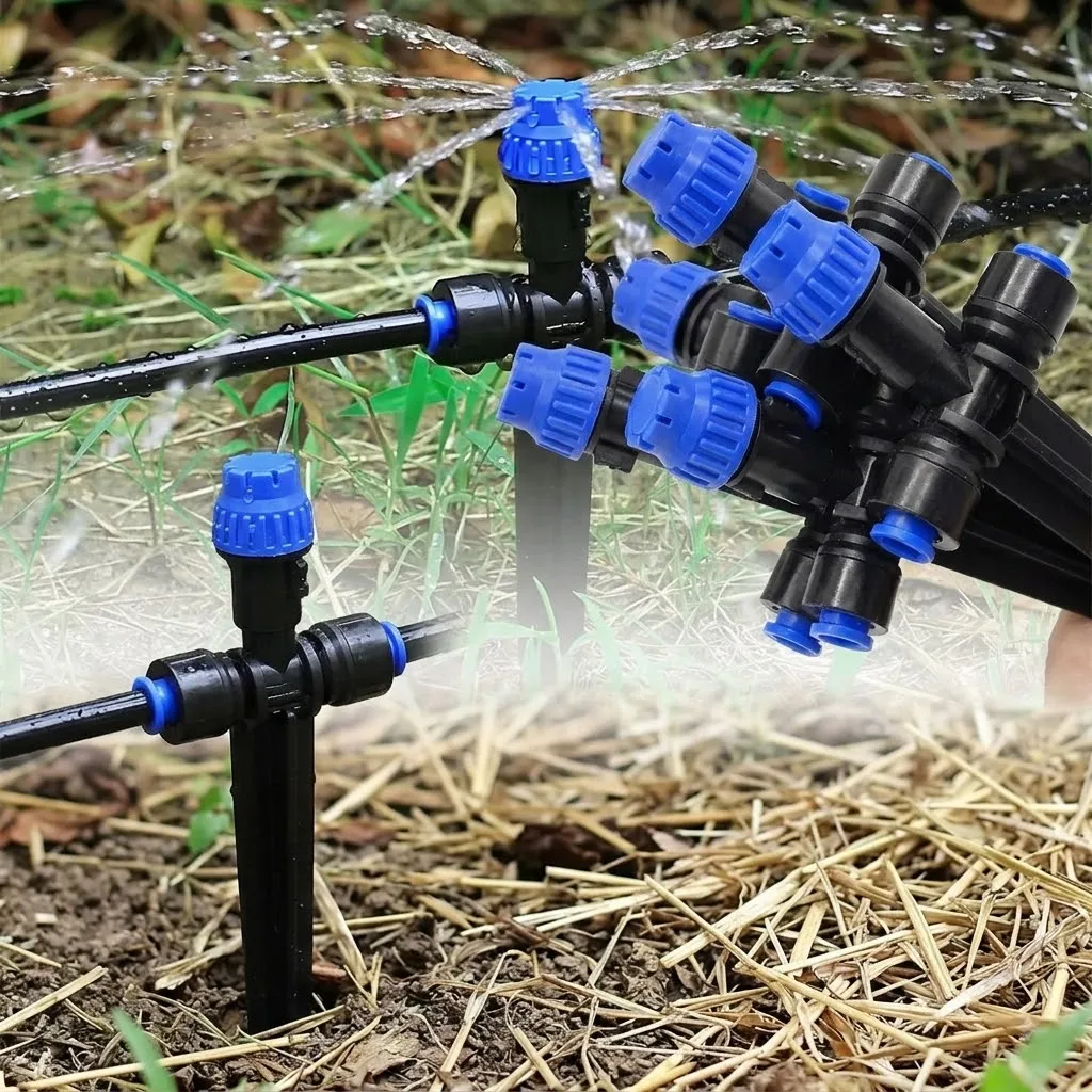 Stake Quick Insert Slip Lock Sprayer Watering Supplies For Plants Garden Irrigation 180 Degree Bend Adjustable Sprinkler 8 Holes