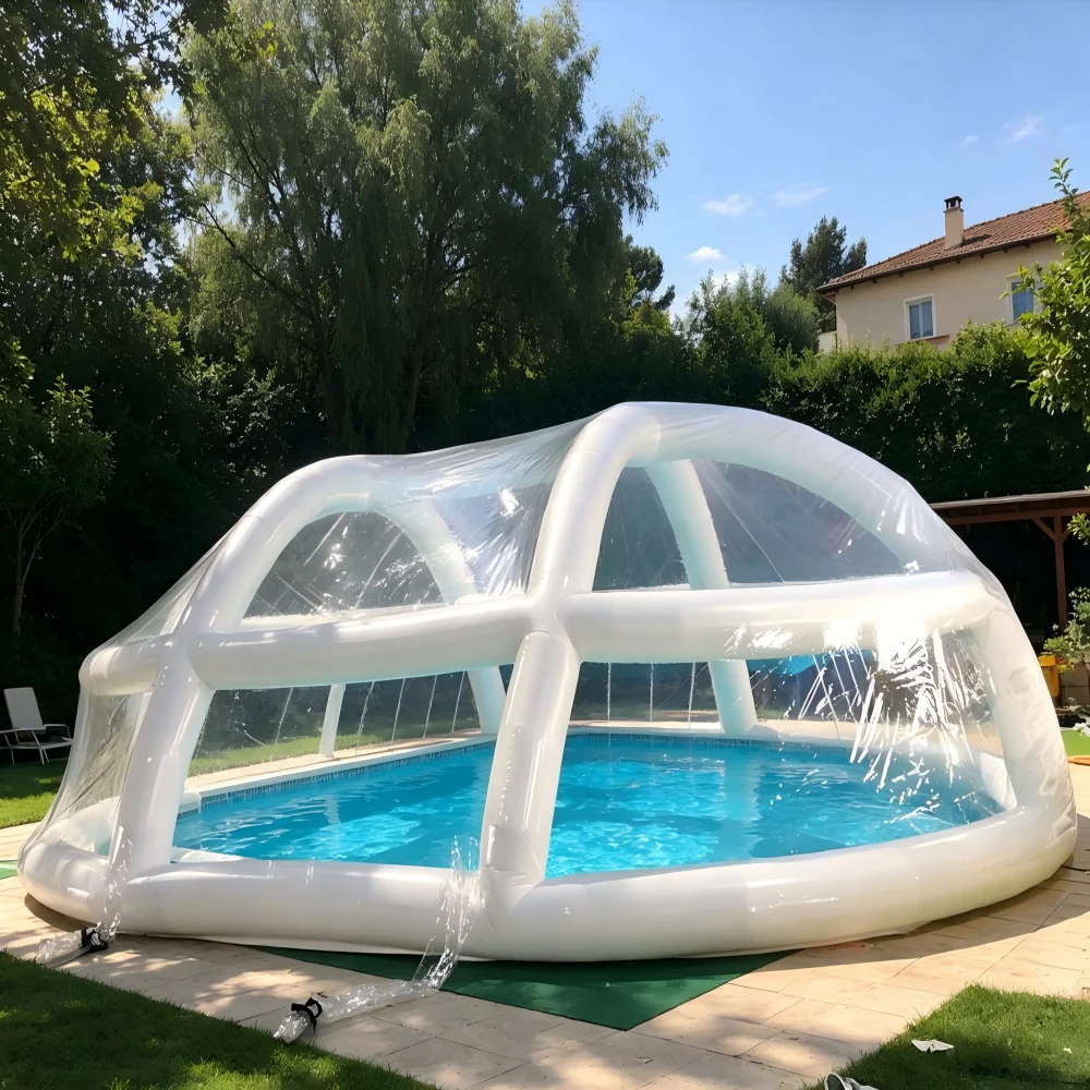 PVC Bubble Inflatable Swimming Pool Cover, New Electric Automatic Pool Dome, Waterproof Dustproof Heat Insulation