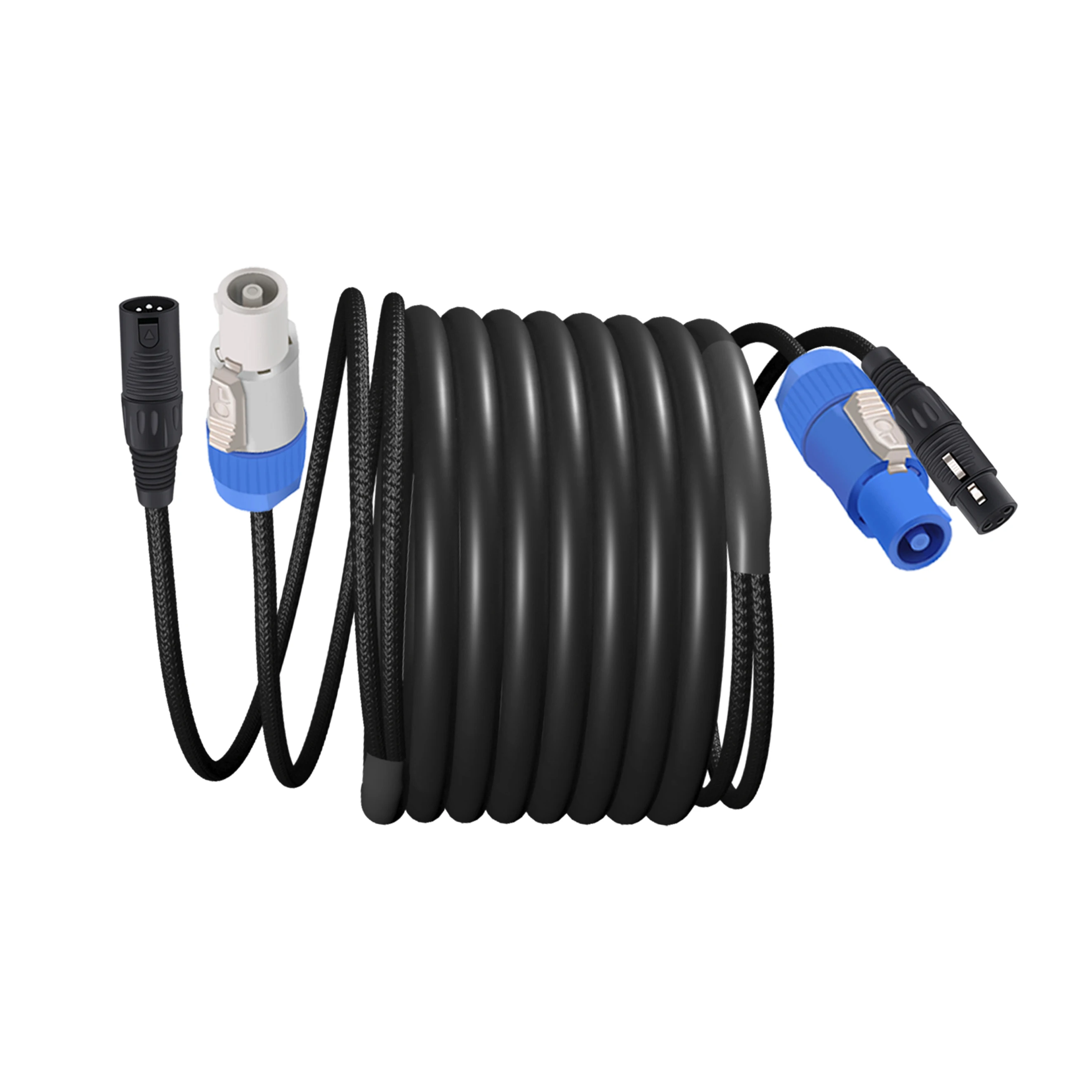 2.5mm XLR Combi 3 ×2/ 2,5mm² Cable AC Power Signal Combo for DJ Stage Lighting,male and female XLR with 3-pin,MX Extension Cable