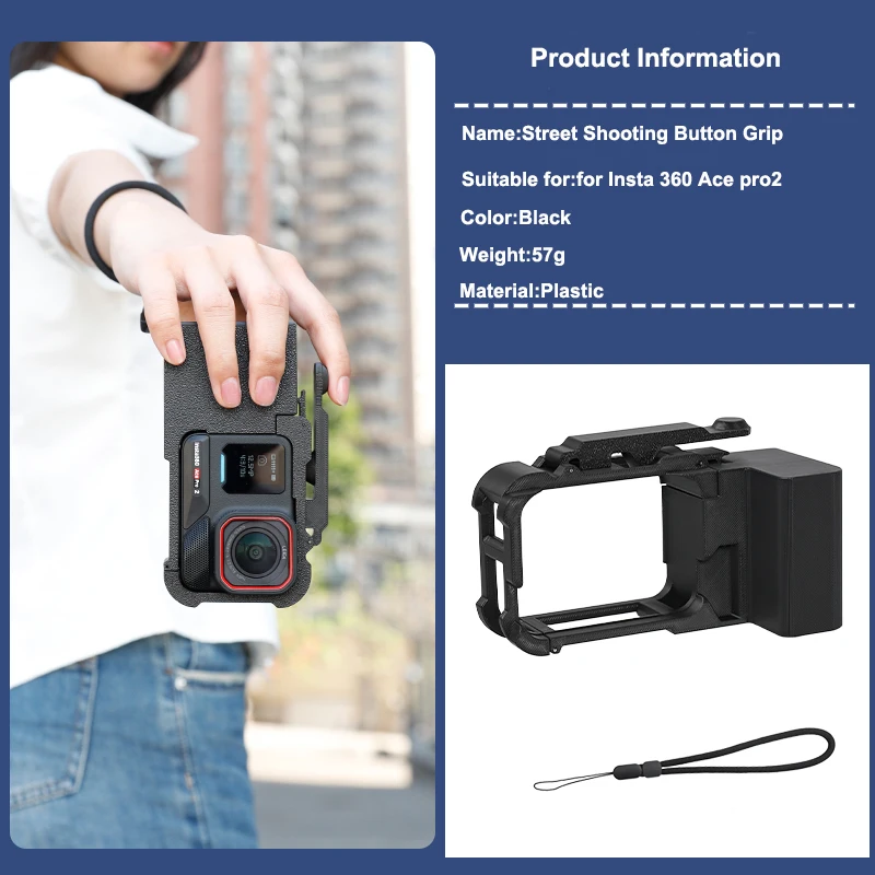

For insta360 ace Pro 2 3D printing Street Grip Vlog Holder Combo Camera Grip Holder For ace Pro2 Grip Camera Accessories