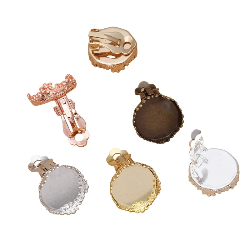 

BoYuTe (30 Pieces/Lot) Fit 15mm Cabochon Blank Ear Clip Base Brass Material Diy Earring Jewelry Accessories and Components