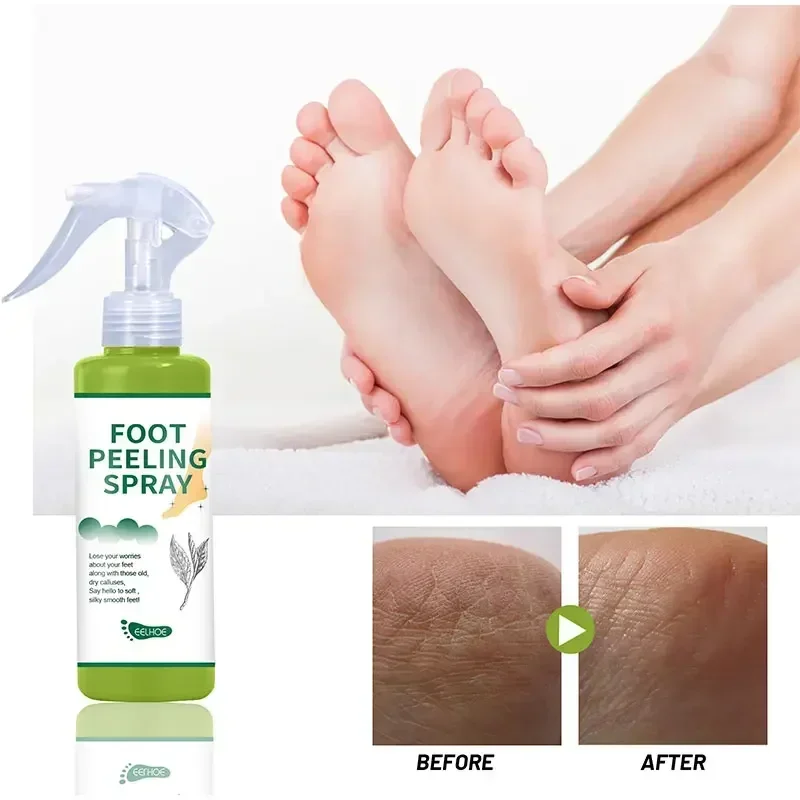 Green Tea Foot Care Foot Peeling Spray With Natural Green Tea Essence Whiten Feet Scrubber Exfoliator Dead Skin Remover 100ml