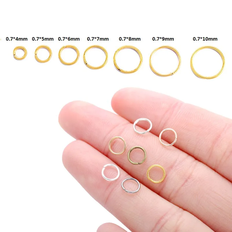 Warna Campuran 200 Buah/Lot 3/4/5/6/7/8/10Mm Logam Terbuka Tunggal Loop Melompat Cincin & Cincin Split Link Cincin untuk DIY Perhiasan Temuan