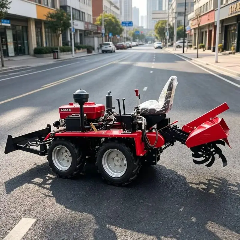 

Customized Hot-selling Wheeled Rotary Tiller Equipment, Four-wheel Tiller, Preferred Rotary Tiller Seeder for Farm Cultivation