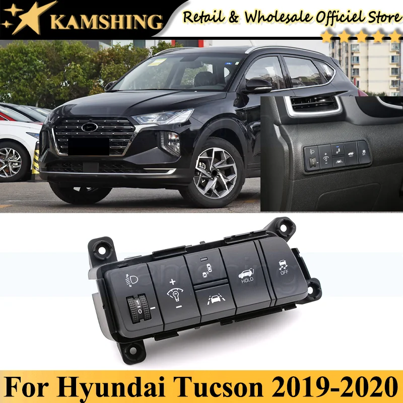 

Kamshing For Hyundai Tucson 2019-2020 Instrument switch Rear Trunk Switch Headlight adjustment ECO OFF switch