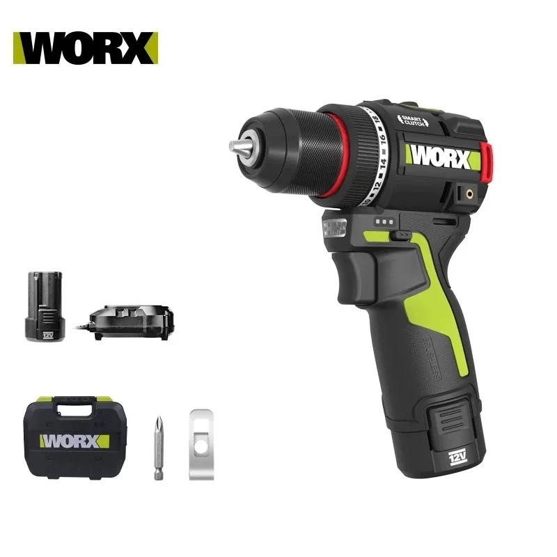 WORX WU135 Cordless Electric Dril12V 50Nm 1800rpm Smart Clucth Auto Stop 2Speed Adjust Metalworking Home Power Tools