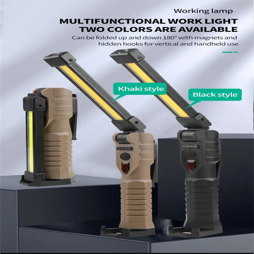 Cob Folding Work Light Double-sided Strong Light Emergency Flashlight Inspection Lamp With Strong Magnets