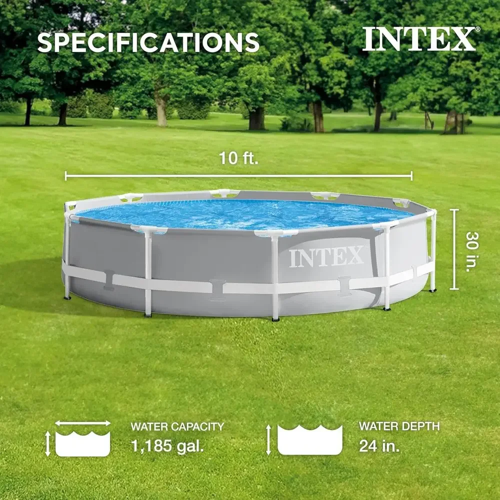 10ft x 30in Above Ground Pool Set with 330 GPH Filter Pump and Removable Ladder