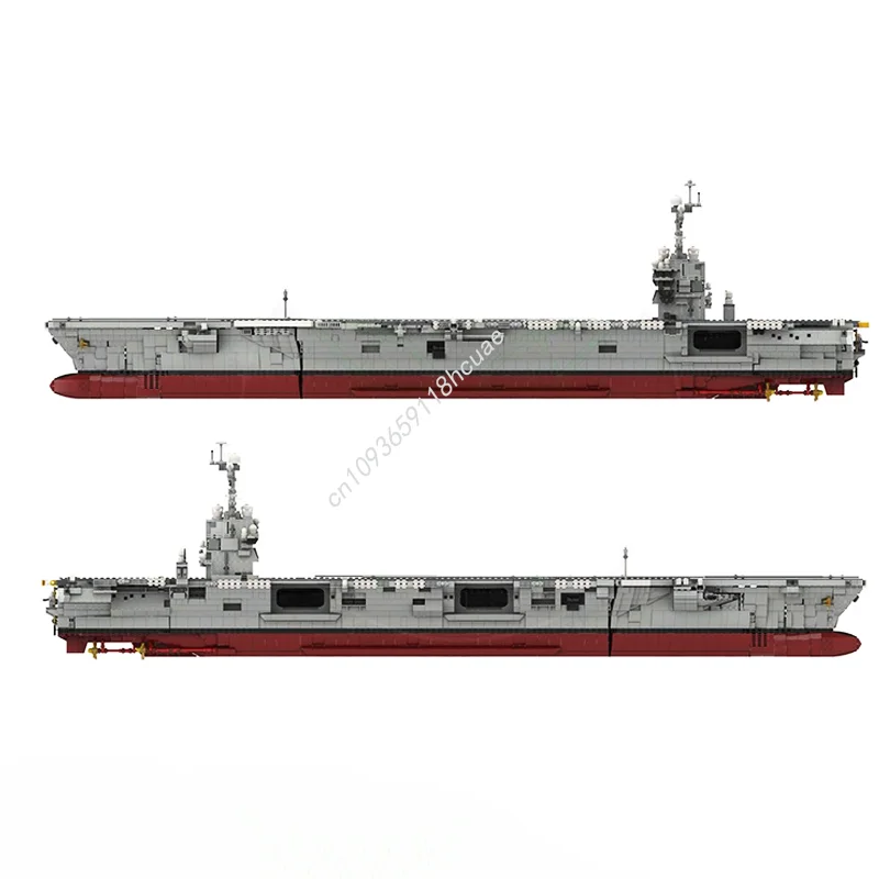 5971pcs Aircraft Carrier Series Moc CVN-78 Aircraft Carrier 1:300 Scale Building Blocks Creative Building Blocks Holiday  Gift