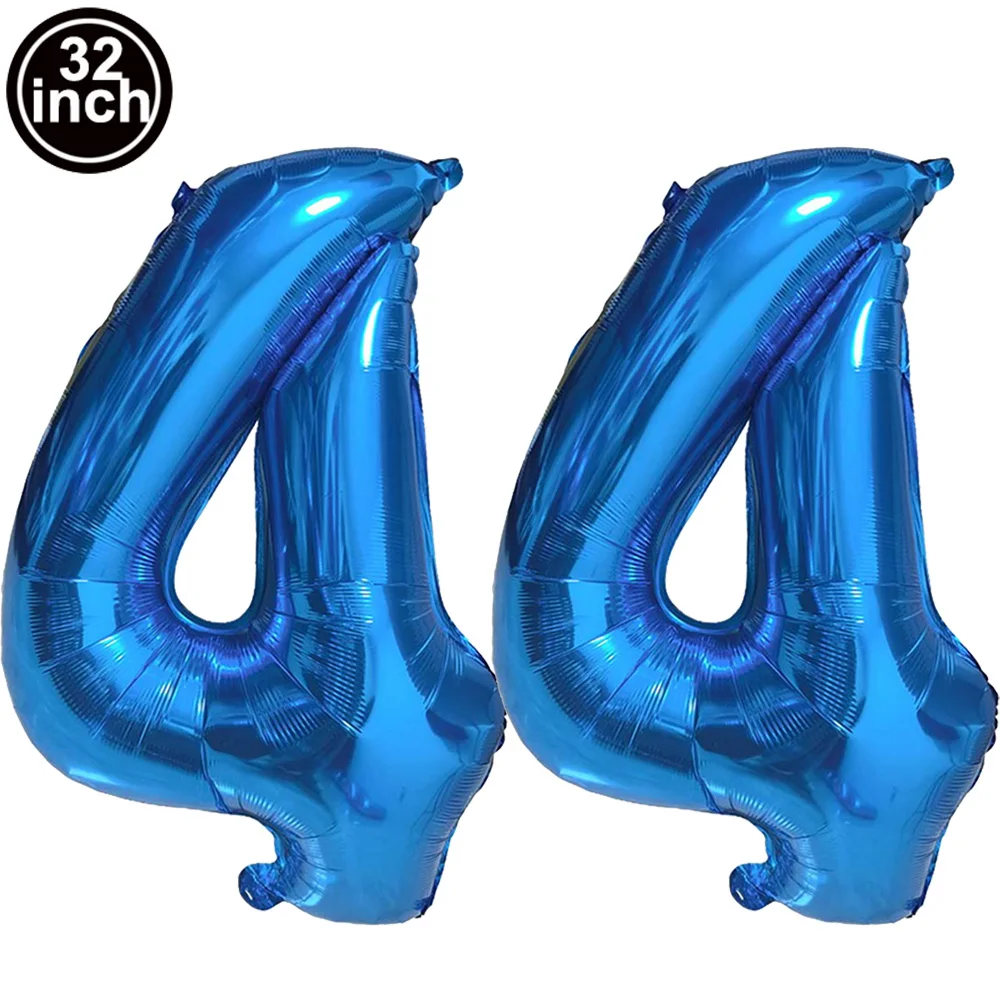 Blauer Ballon mit großen Zahlen, 32 Zoll, 0, 1, 2, 3, 4, 5, 6, 7, 8, 9, Geburtstag, Bachelorette-Luftballons, Figur, Golob-Party-Ballon-Dekoration