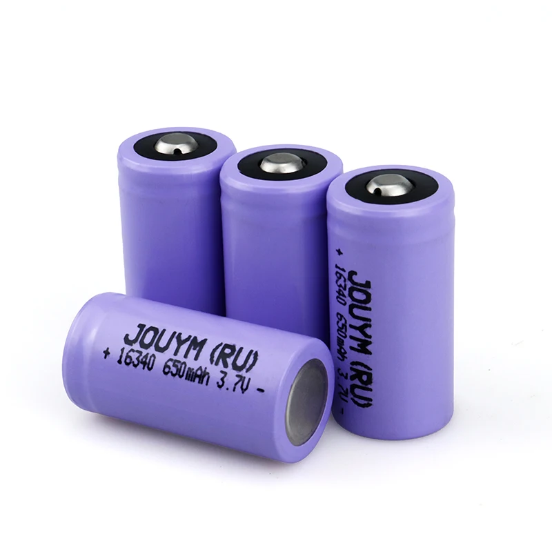 2024 New 2PCS/4PCS 16340 Li-ion Battery RCR123A 3.7V Battery 650mAh Rechargeable Battery