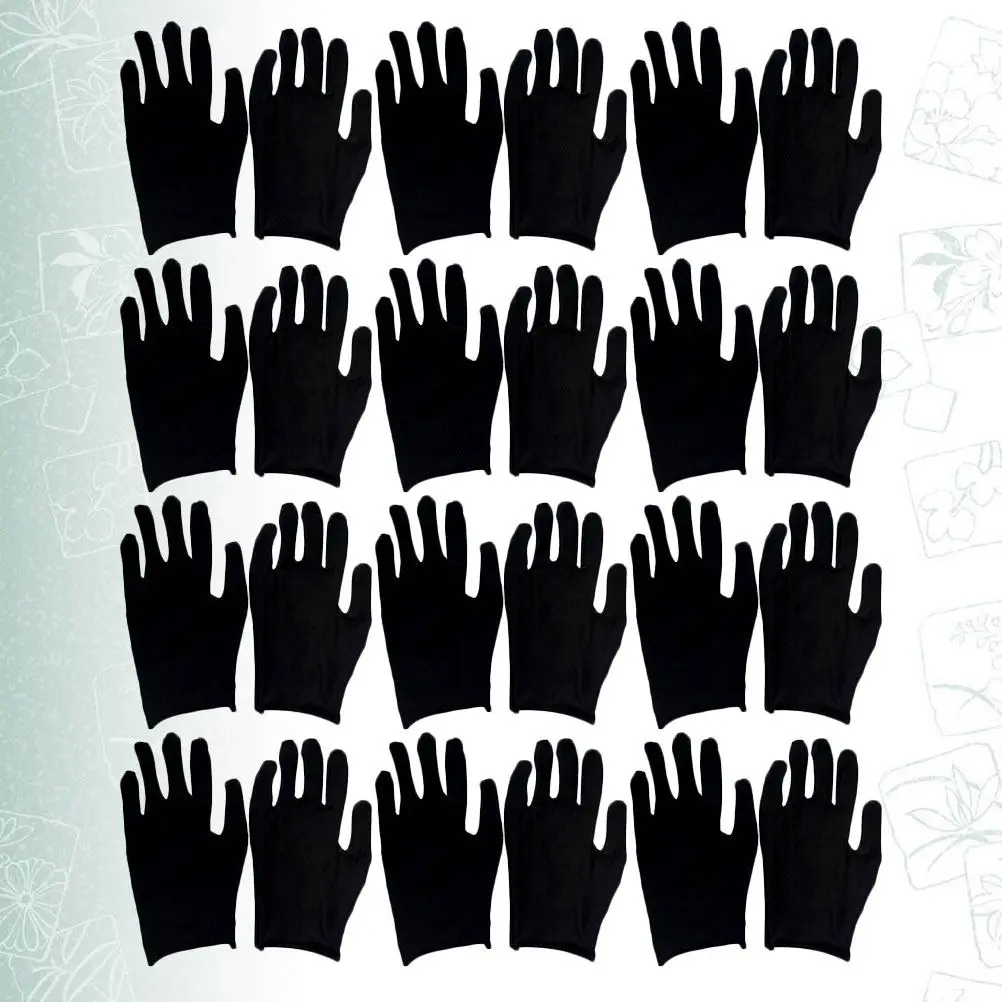

12Pairs Black Cotton Safety Gloves Lightweight Comfortable Wear-Resistant Non-Odor Grip Gloves for Men Women Outdoor Painting