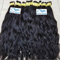 Extensiones de cabello humano rizado ondulado, 100% extensiones de cabello humano virgen de fusión Natural sin procesar, sin trama para trenzar, 30 pulgadas