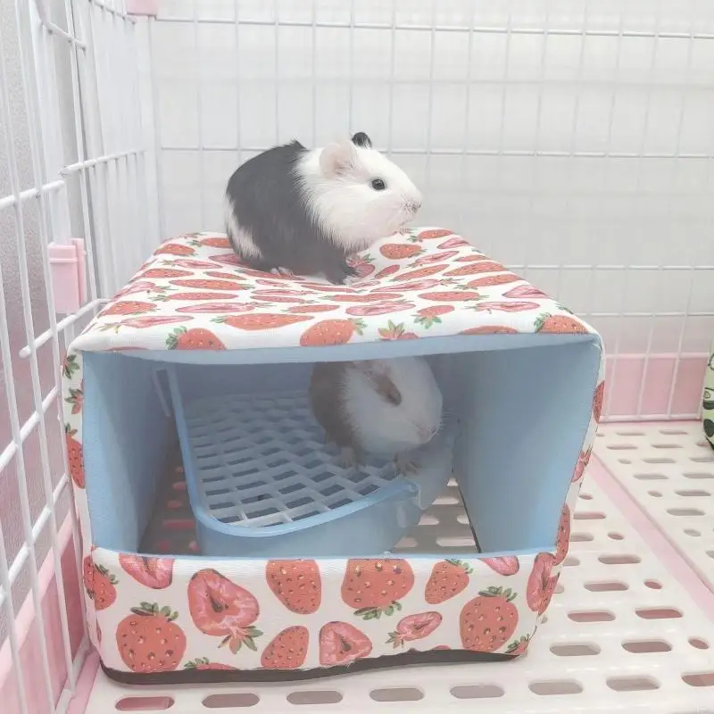 Warm Bed Small Pet Winter House Bottomless Hideout for Hamster Chinchilla Squirrel Hedgehog Sleeping Q5WC
