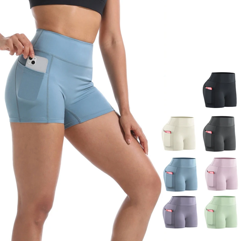 Yoga Shorts Women High Waist Leggings Sports Short Pants Fitting Hip Lifting Tights Breathable Trousers Compression Sweatpants