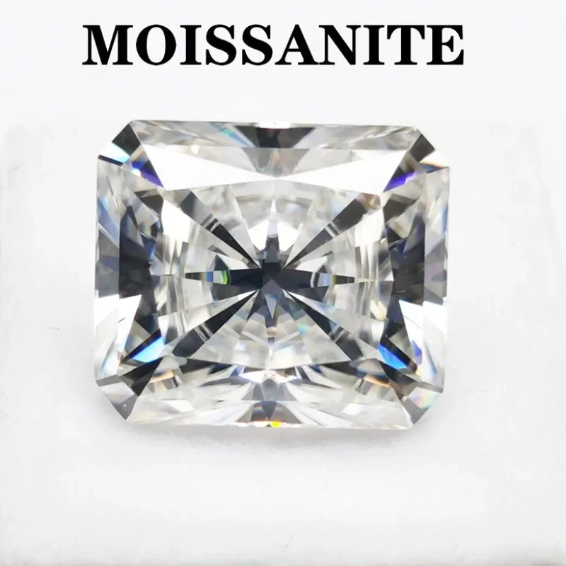 

Moissanite Stone D Color VVS1 Radiant Cut Charms Gemstone Diy Advanced Shiny Jewelry Making Materials with Certificate