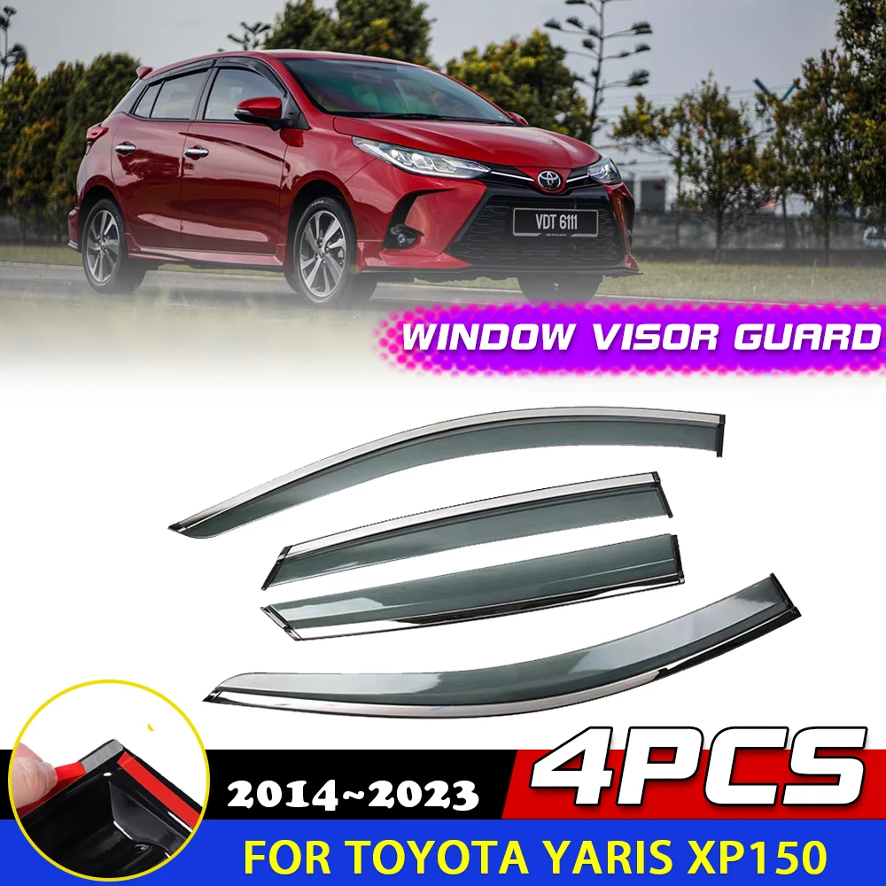 

Козырек для автомобильных окон для Toyota Yaris Hatchback XP150 2014 ~ 2023 2022, 2015 2016 2017 2018 2019 2020 2021 защита от дыма, навес от солнца, дождя, аксессуары для бровей