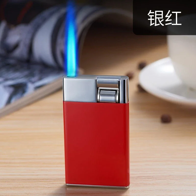 Novo metal à prova de vento tocha gás isqueiros jato fumar acessórios imprensa iginte butano inflado cigarros mais leves gadgets para homem