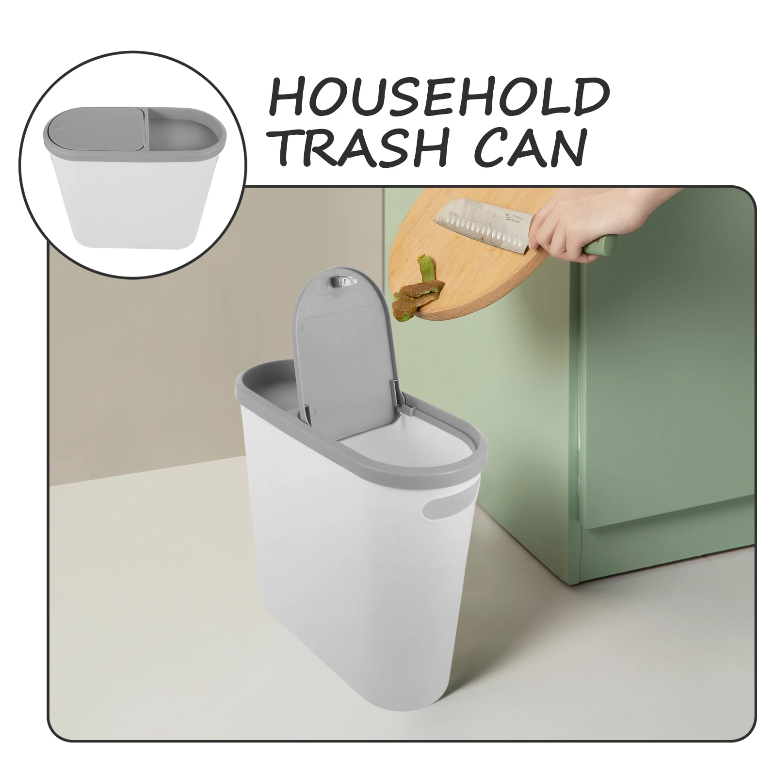 

Press Pop Trash Can Thicken Garbage Bathroom Household Garbage Bucket Waste Bin Plastic Storage Container Tool