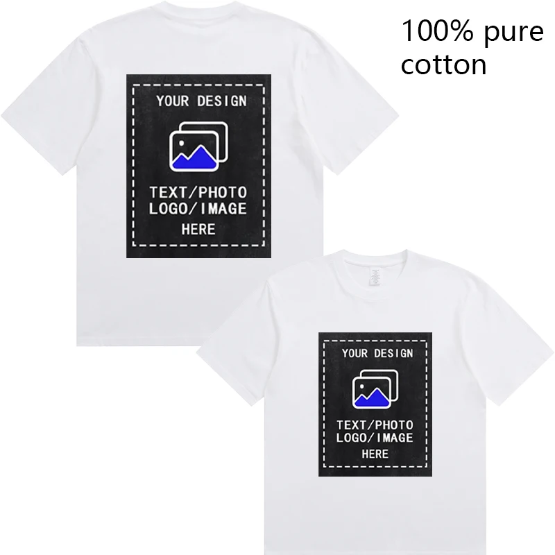 Dubbelzijdig op maat bedrukt DIY gepersonaliseerd op maat gemaakt 220G dik T-shirt voor teamuniformen en aanpassing van werkkleding