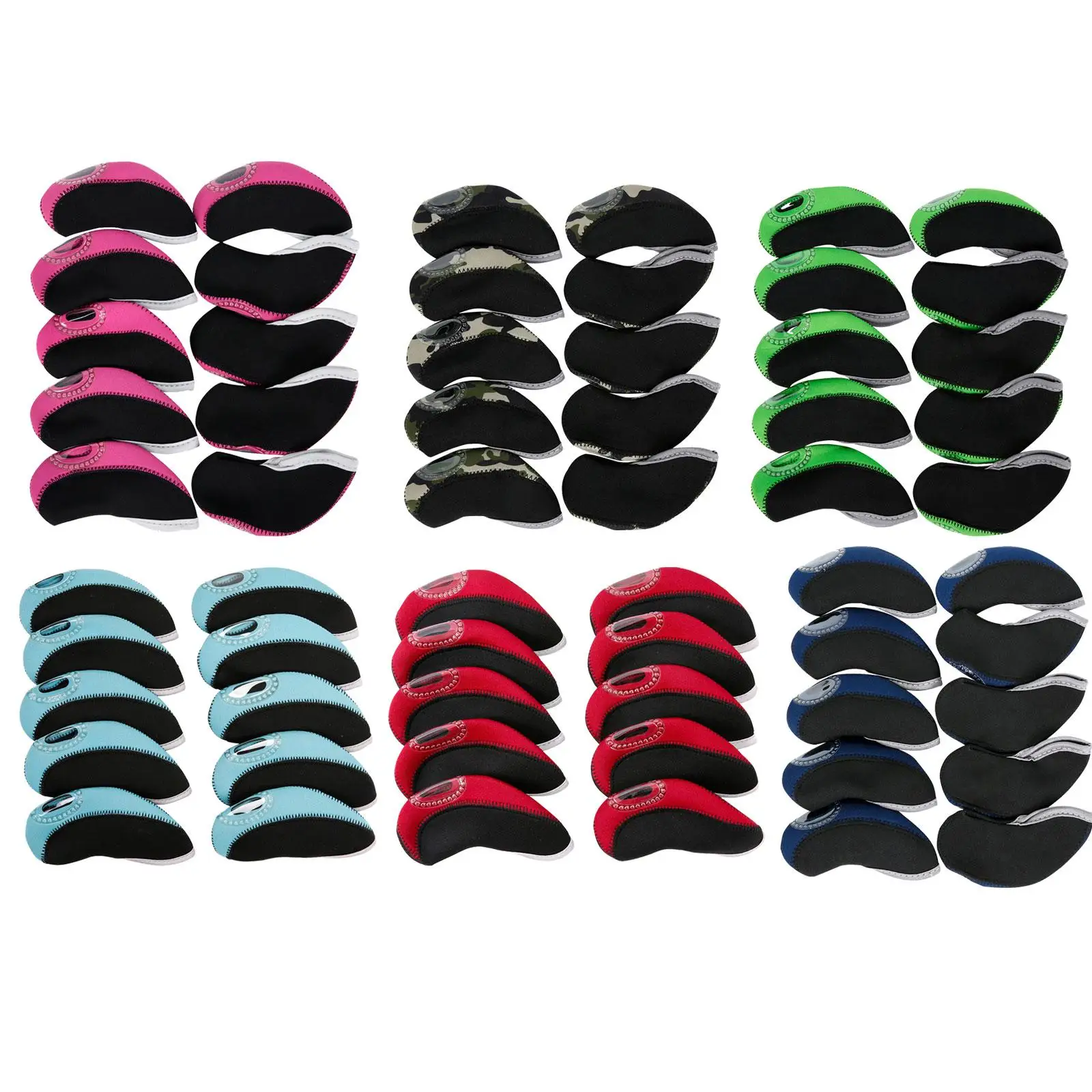

10 Pieces Golf Iron Headcovers Set Golf Club Head Cover Men Women Guard