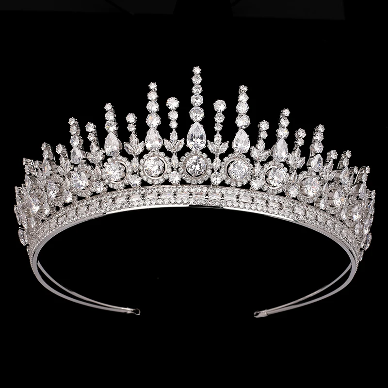 

Crown HADIYANA Zircons Cubic Zirconia Flower Tiara Crown Wedding Hair Accessories for Brides Headwear BC6489 Christmas Gift