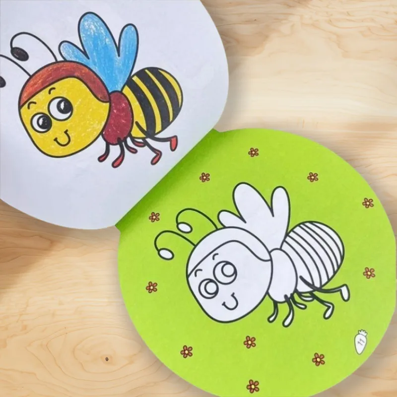 Drawing Book 120 Page Circular Graffiti Small with Colored Cartoon Animals Coloring Drawing Book