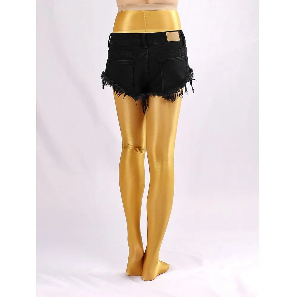 Smooth 70D Shaping Tights Tummy Control High Waisted Oil Satin Tights High Elastic Comfortable To Wear Shiny Pantyhose Partywear