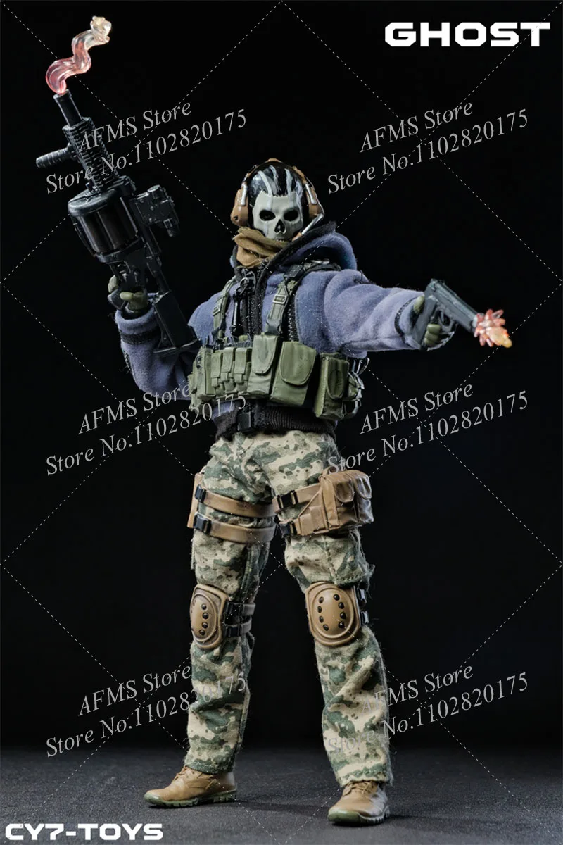 CY7 TOYS Figurka kolekcjonerska w skali 1/12 Ghost Mini Military War Collection Dolls Pełny zestaw 6-calowych męskich figurek żołnierzy Model akcji
