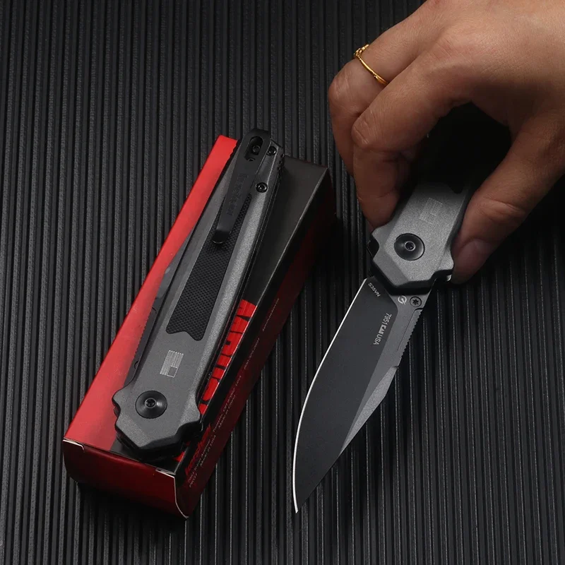 7951 Outdoor Folding Knife 8Cr13Mov Black cleaning blade Portable Camping Survival Pocket Knife